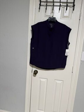 Figs Sleeveless Mock Neck Tank Top in Deep Purple